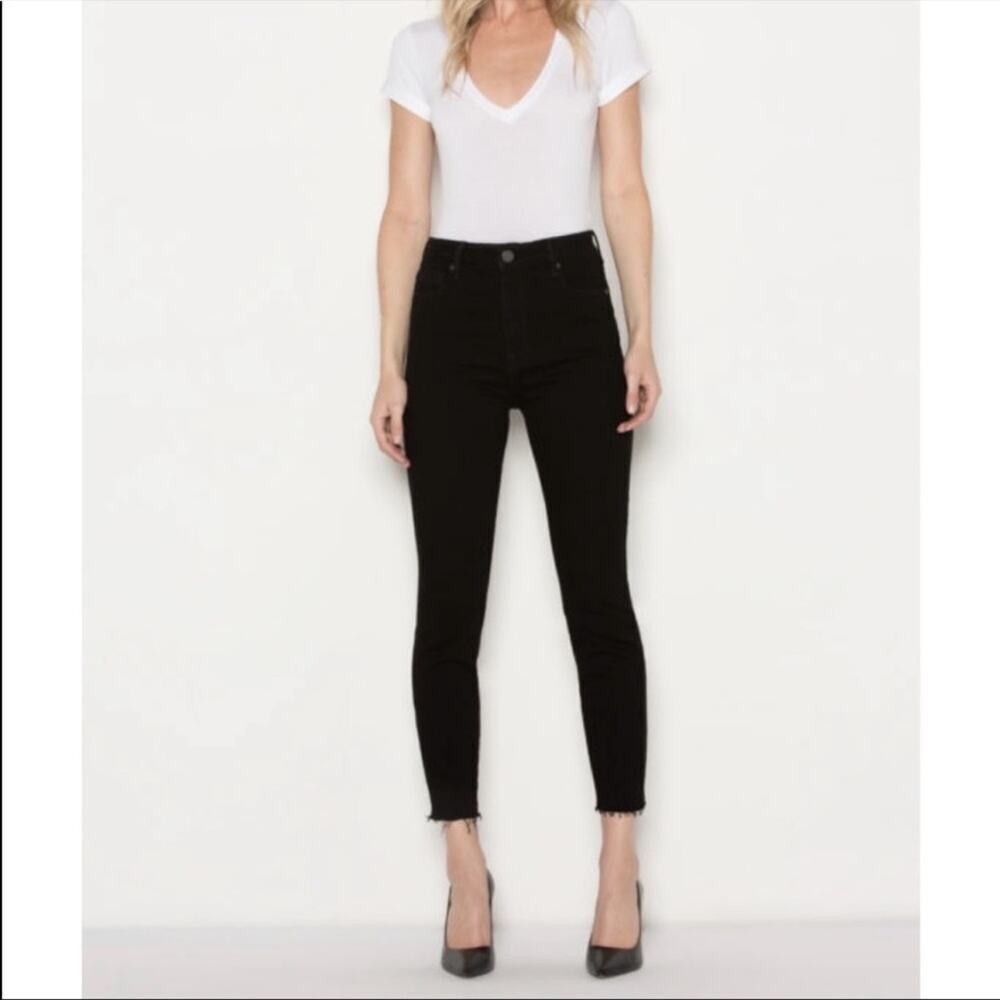 Parker Smith Bombshell Frayed Crop Skinny Jeans Black 26